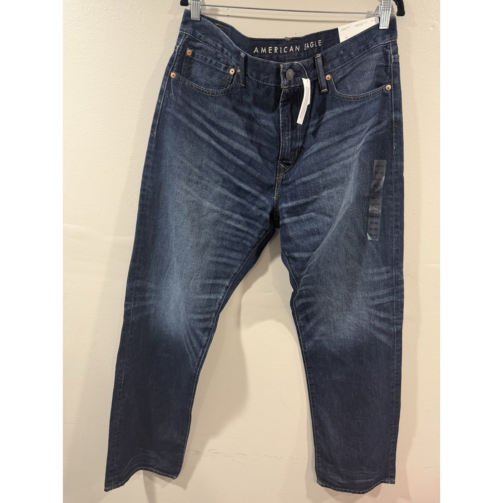 American Eagle Relaxed Straight Jeans Men's 36x34 Dark Wash NWT